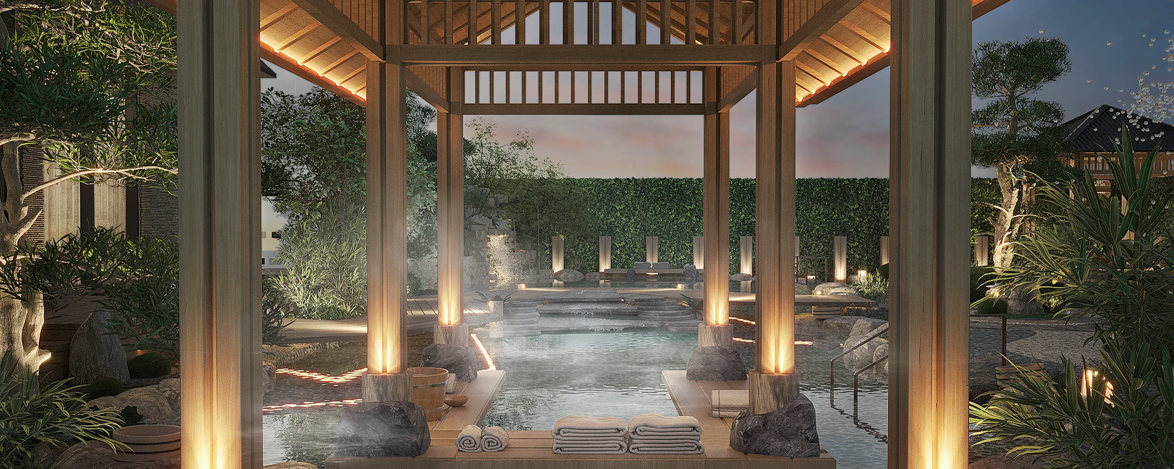 Onsen clubhouse & Yamaki park